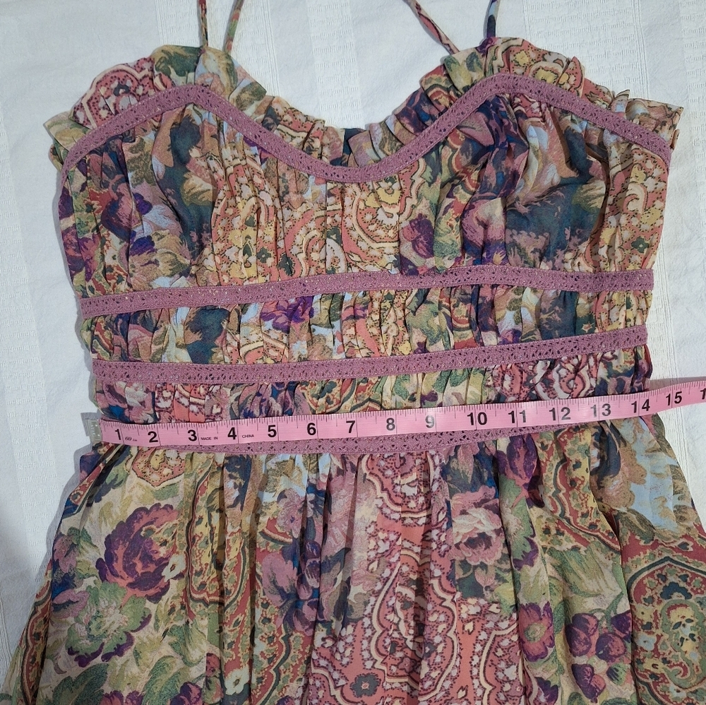 NWT DRESS FORUM Bohemian Floral Maxi Dress in Purple and Pink - Picture 8 of 10